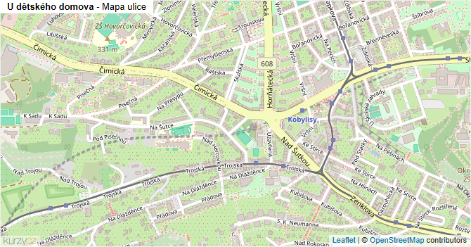 U dětského domova - mapa ulice