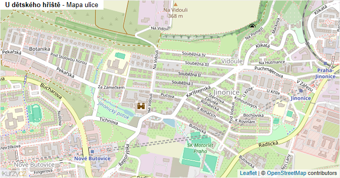 U dětského hřiště - mapa ulice