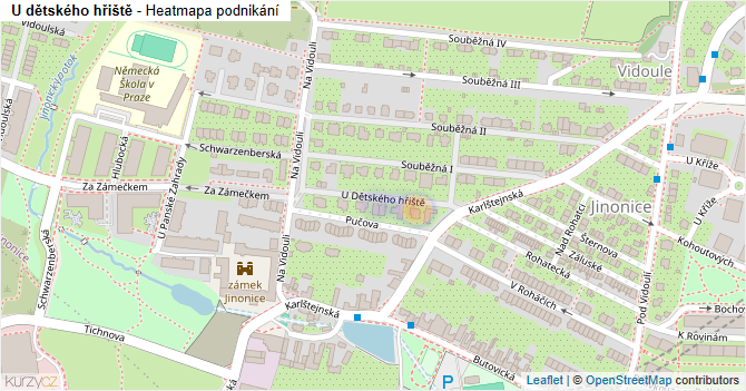 U dětského hřiště - mapa podnikání