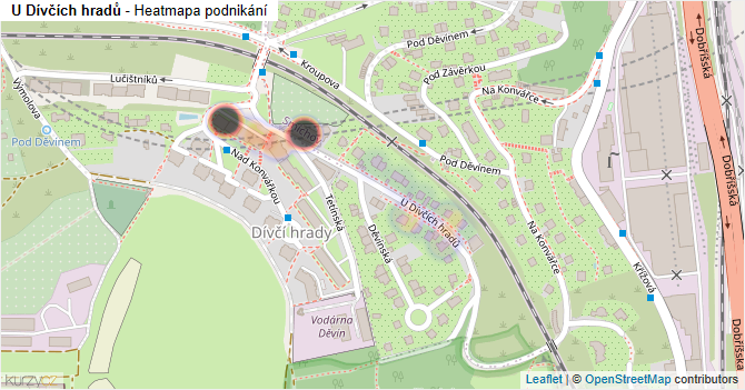U Dívčích hradů - mapa podnikání