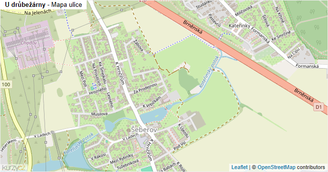 U drůbežárny - mapa ulice