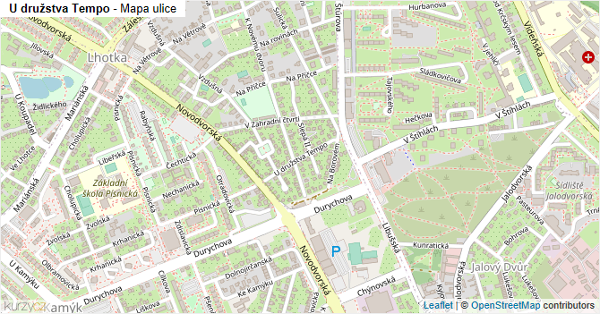 U družstva Tempo - mapa ulice