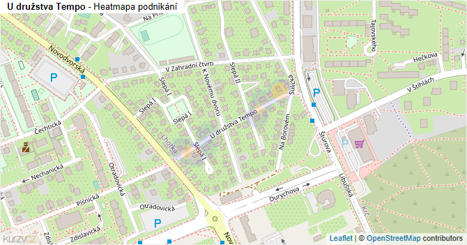 U družstva Tempo - mapa podnikání