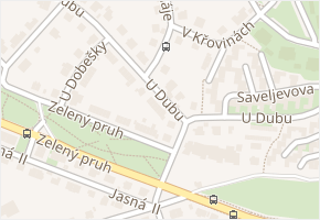 U dubu v obci Praha 15 - mapa ulice
