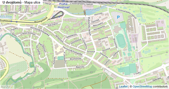 U dvojdomů - mapa ulice