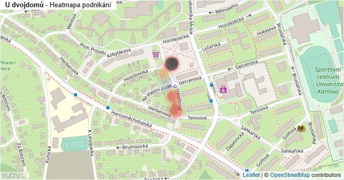 U dvojdomů - mapa podnikání