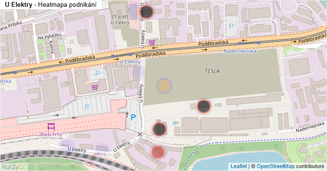 U Elektry - mapa podnikání