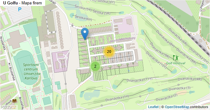 U Golfu - mapa firem