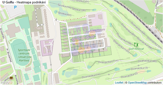 U Golfu - mapa podnikání