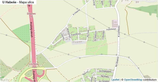 U Habeše - mapa ulice