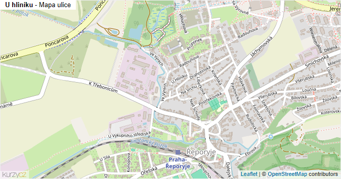 U hliníku - mapa ulice
