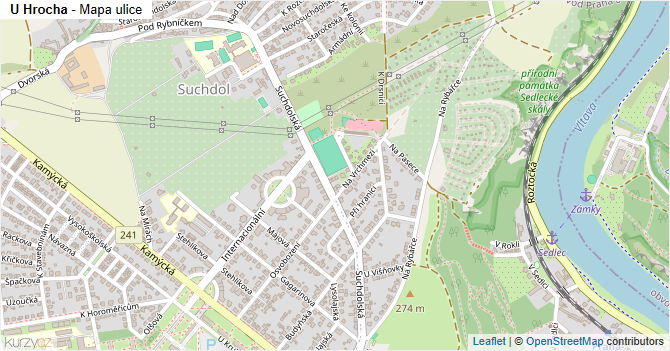 U Hrocha - mapa ulice