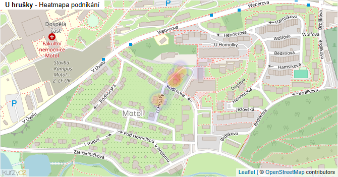 U hrušky - mapa podnikání