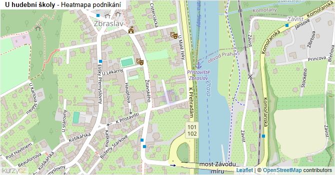 U hudební školy - mapa podnikání