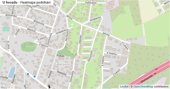 U hvozdu - mapa podnikání