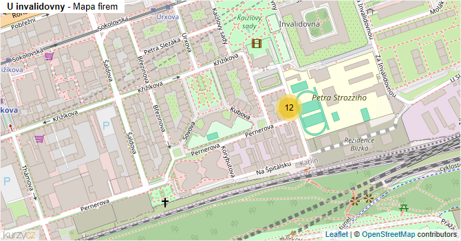 U invalidovny - mapa firem
