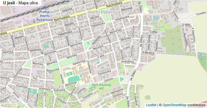 U jeslí - mapa ulice
