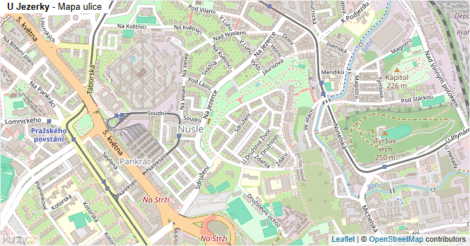 U Jezerky - mapa ulice