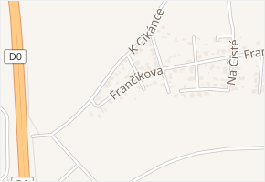 U jezírka v obci Praha - mapa ulice