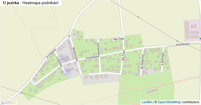 U jezírka - mapa podnikání