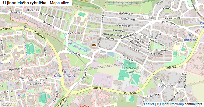 U jinonického rybníčka - mapa ulice