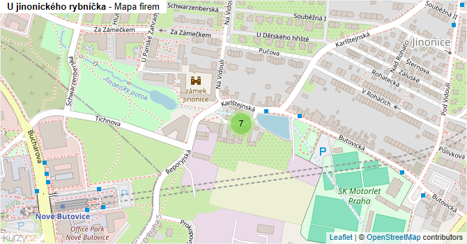 U jinonického rybníčka - mapa firem