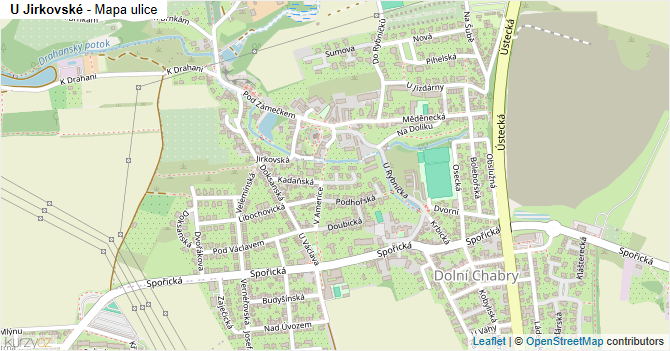 U Jirkovské - mapa ulice