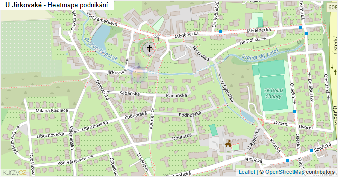U Jirkovské - mapa podnikání