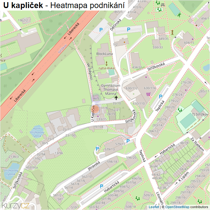 Mapa U kapliček - Firmy v ulici.