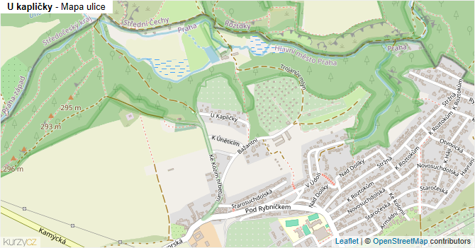 U kapličky - mapa ulice