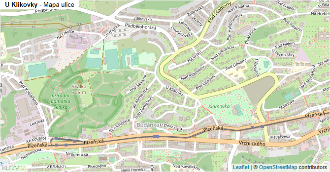 U Klikovky - mapa ulice