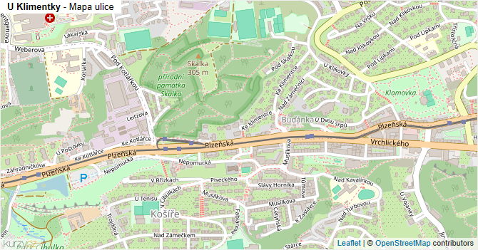 U Klimentky - mapa ulice