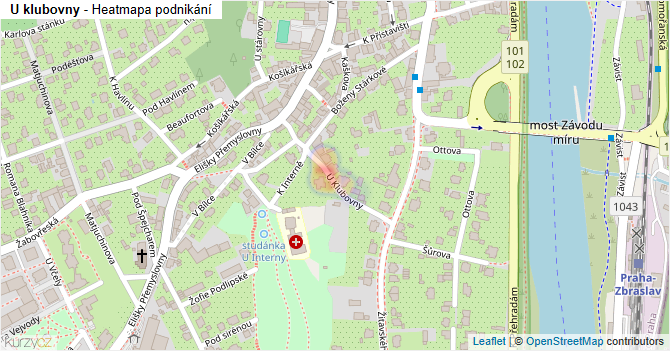 U klubovny - mapa podnikání