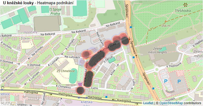 U kněžské louky - mapa podnikání