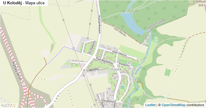 U Koloděj - mapa ulice