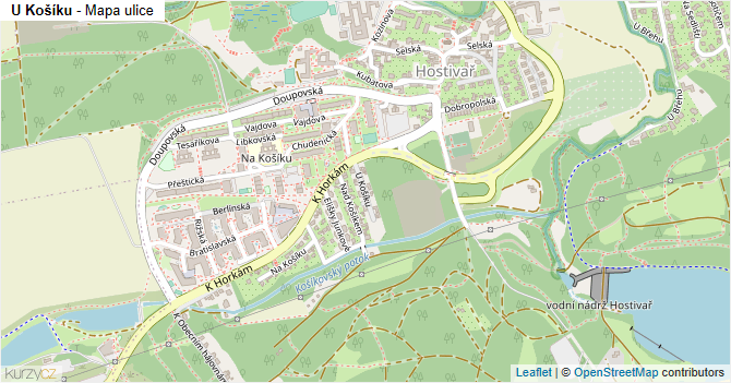 U Košíku - mapa ulice