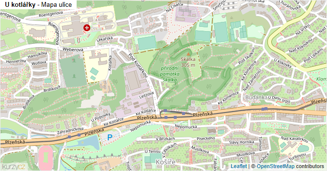 U kotlářky - mapa ulice
