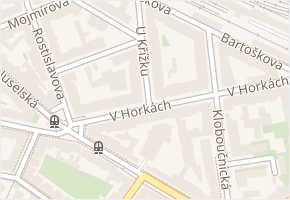 U křížku v obci Praha - mapa ulice