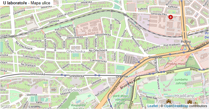 U laboratoře - mapa ulice