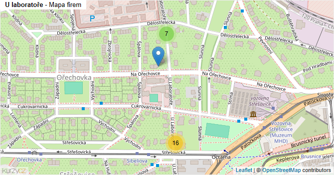 U laboratoře - mapa firem