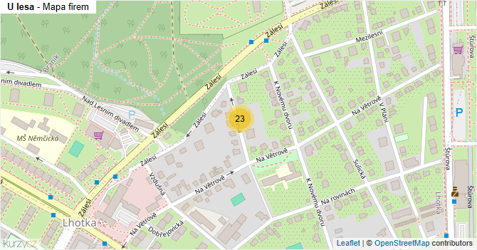 U lesa - mapa firem