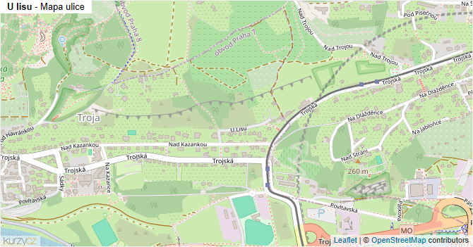 U lisu - mapa ulice