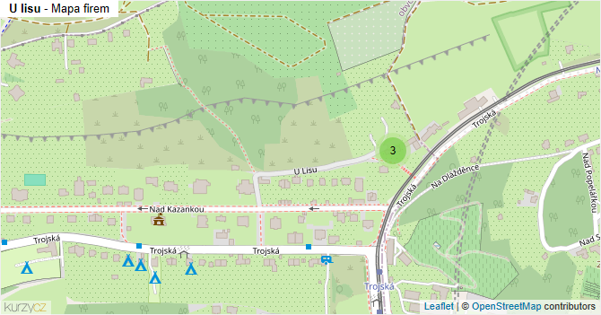 U lisu - mapa firem