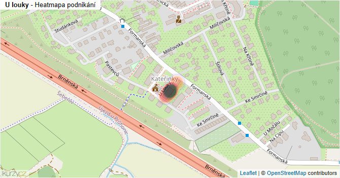 U louky - mapa podnikání