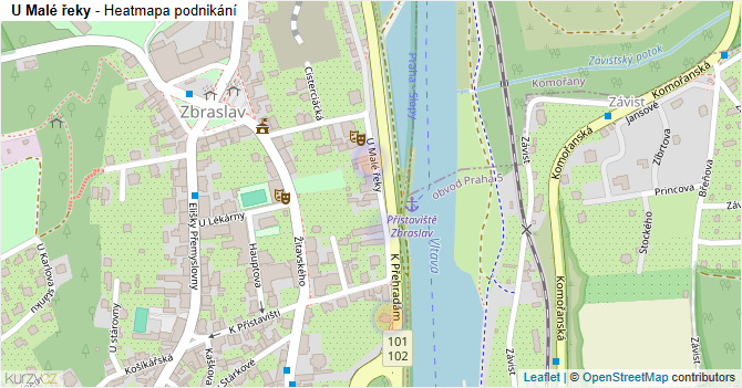 U Malé řeky - mapa podnikání