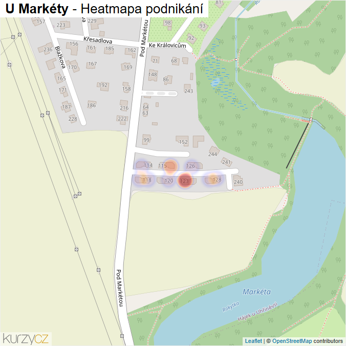 Mapa U Markéty - Firmy v ulici.