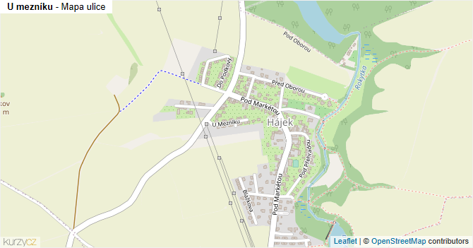 U mezníku - mapa ulice