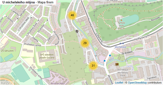 U michelského mlýna - mapa firem
