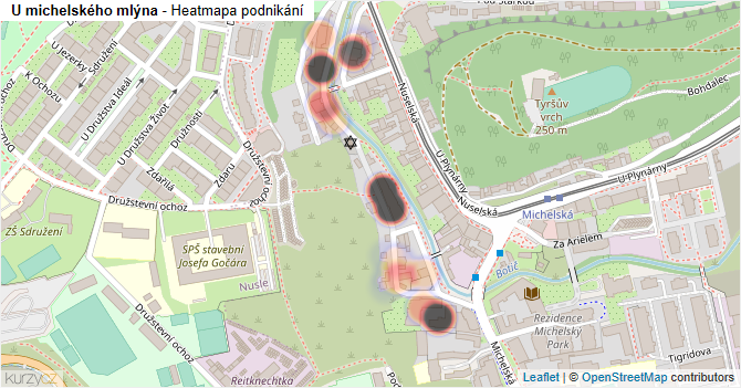 U michelského mlýna - mapa podnikání