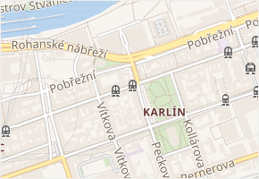 U nádražní lávky v obci Praha - mapa ulice